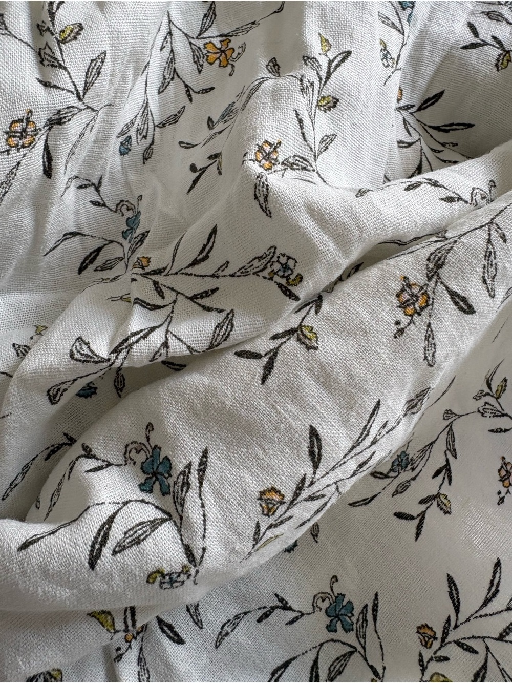 Universal Thread Cream Floral Midi Dress with Olive and Mustard Accents (2X) New - Picture 7 of 7